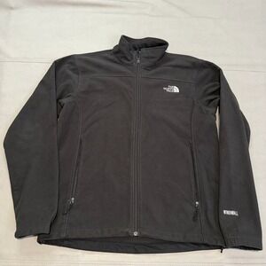 North Face Black Zip Light Fleece Jacket Windwall Hike Trek Men M-5007